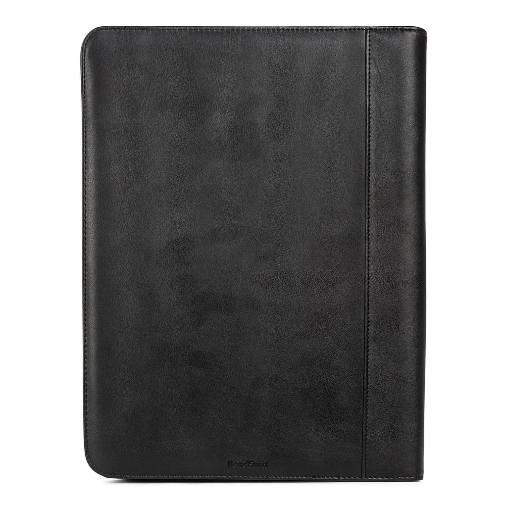 BLACK 9.5 x 13.25 in. Faux-Leather Padfolio with Solar Calculator, Black - Image 2