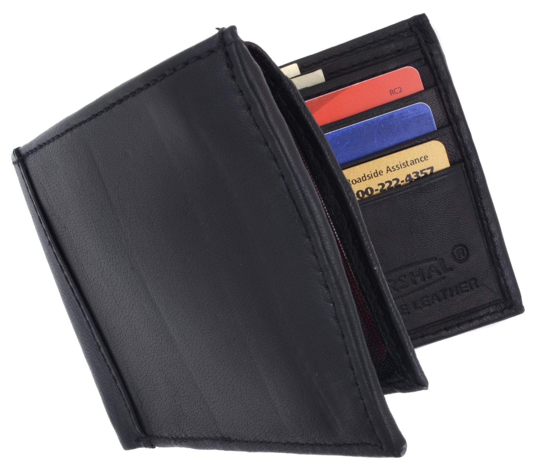 Mens Lambskin Leather Bifold Wallet with ID Flap 1183 - Image 6