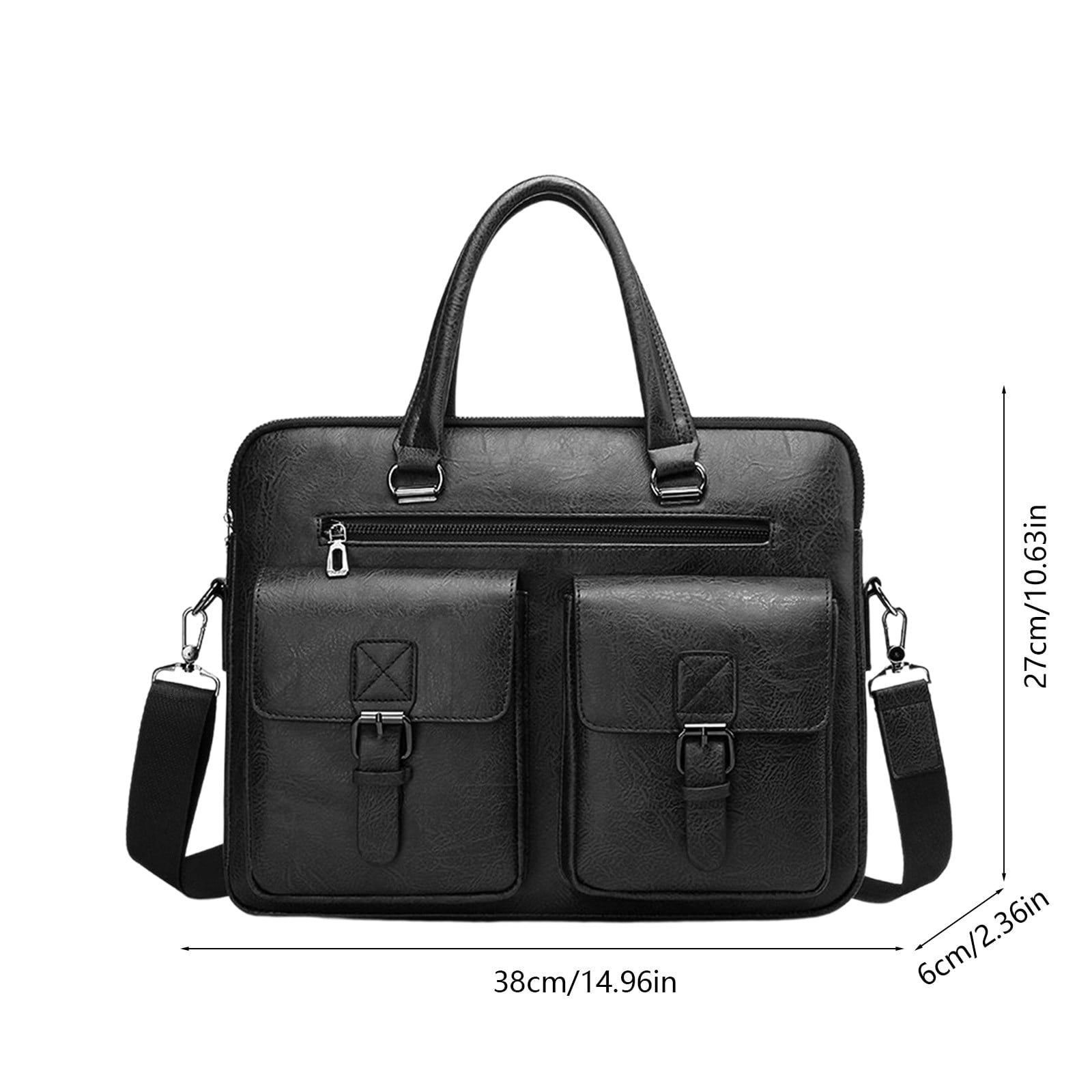 Mens Messenger Bag 15x10.6 Inch Vintage Leather Laptop Briefcase Magnetic Closure Large Satchel Computer Shoulder Bag, Handbag For Travel Wo - Image 3