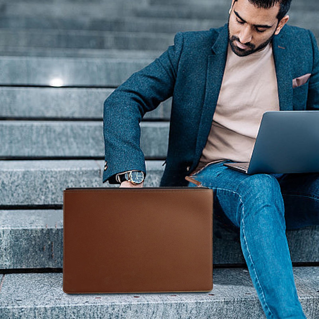 Leather Document Bag, Professional Briefcase, Waterproof Policy Folder, Business Portfolio for Men and Women - Image 4
