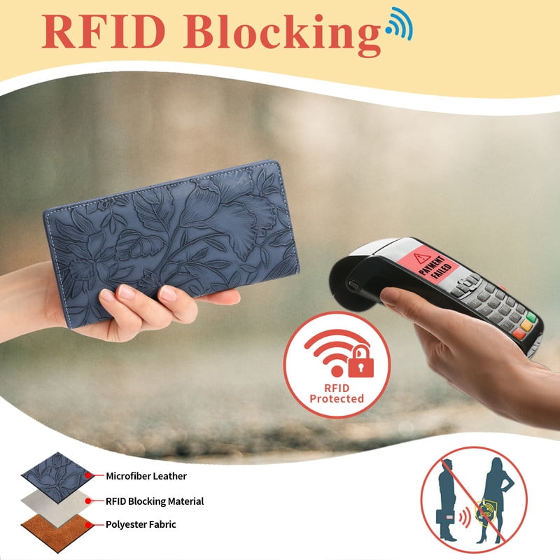 Ultra Slim Thin Wallet for Women Bifold Leather RFID Blocking Designer Credit Card Holder - Image 5