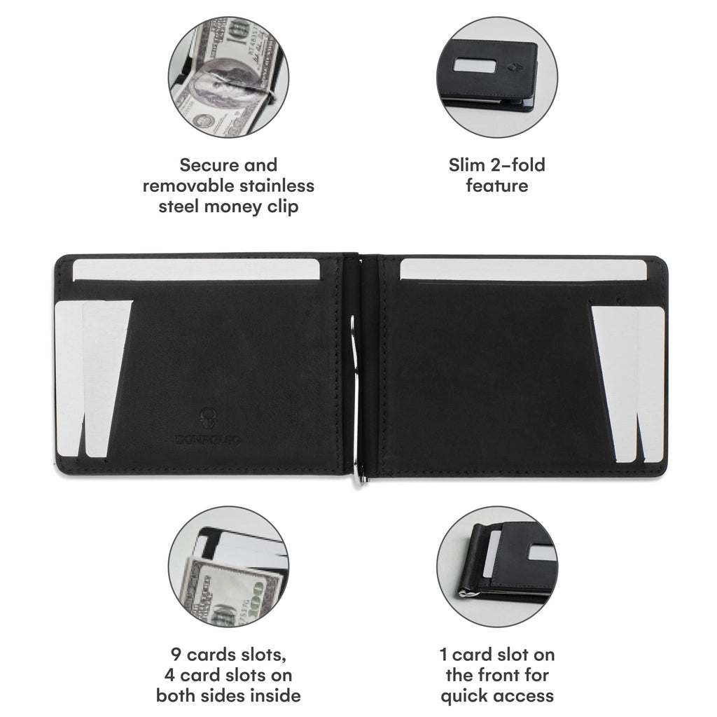 Slim Leather Wallet - Minimalist Bifold Wallet for Men - RFID Blocking Protection Money & Card Holder - Durable & Functional Front Pocket Wa - Image 4