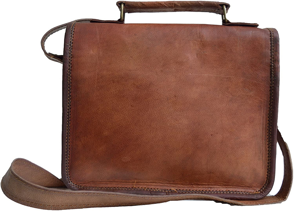 11" Leather Messenger Bag Satchel Laptop Briefcase for Men Women Cross Body Shoulder Purse Travel Work Bag Birthday Gift - Image 3