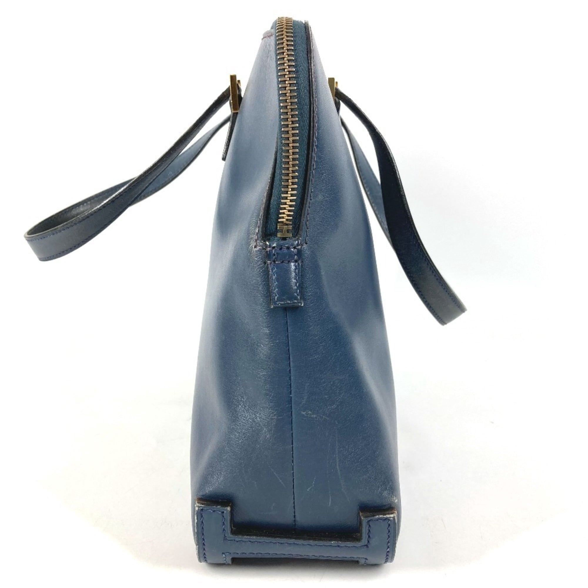 Pre-Owned Vintage Escapada Briefcase Handbag Document Bag Business Leather Men's Navy - Image 3