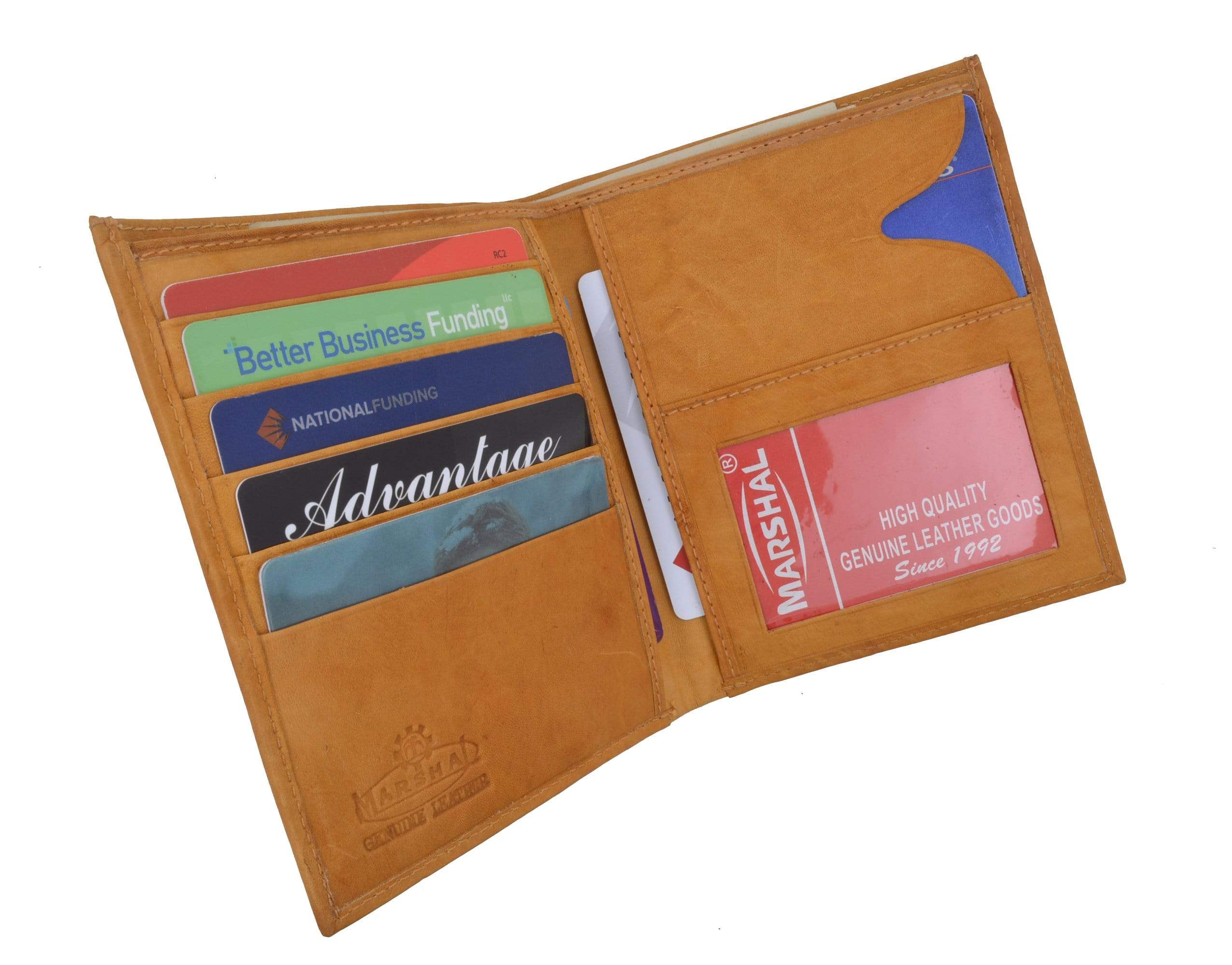 Genuine Leather Large Hipster Bifold Credit Card Id Mens Wallet - Image 3
