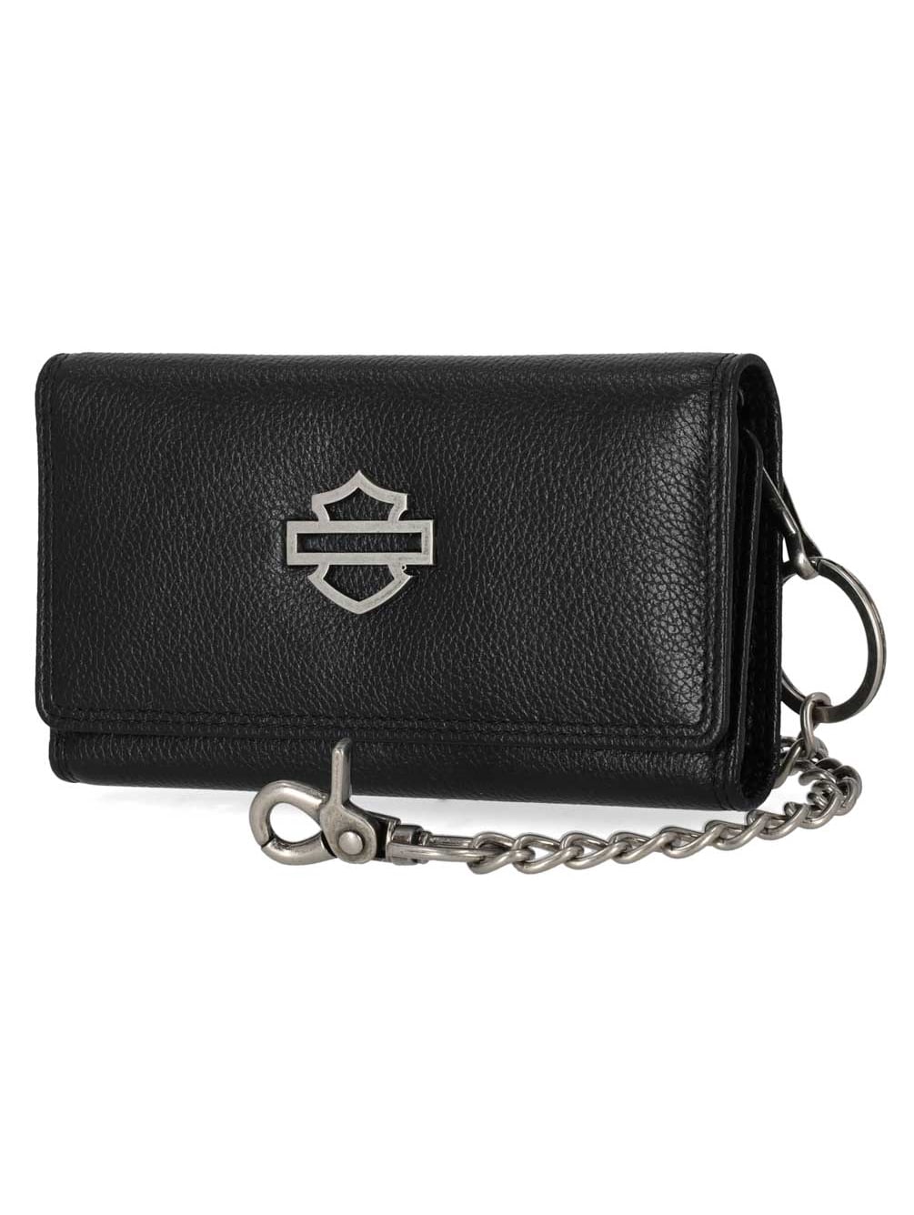 Men's Open B&S Trucker Biker Chain Leather Wallet, Black, Harley Davidson - Image 2