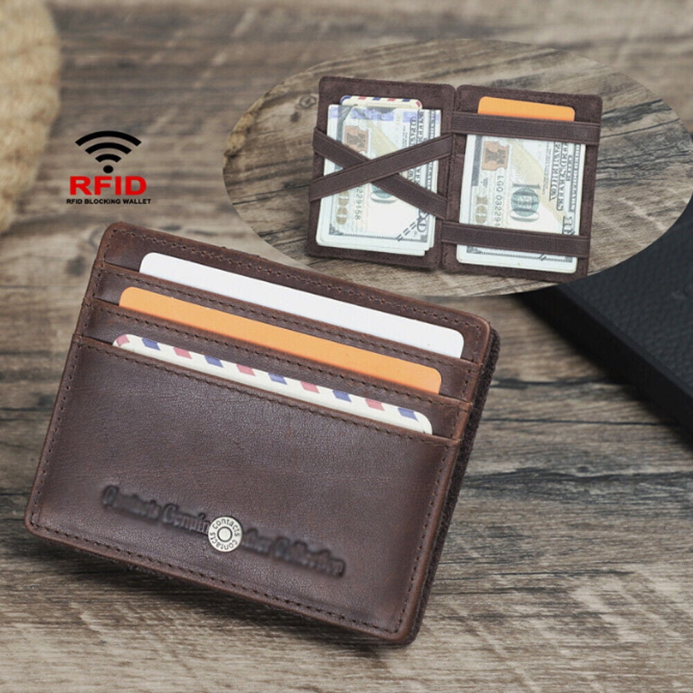 Men Genuine Leather Magic Wallet Purse Money Clip coin 8 Credit Card Holder NEW - Image 3