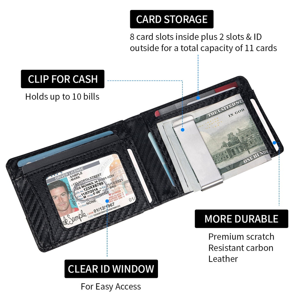 Wallet for Men, Leather Mens Wallet RFID Blocking Credit Card Holder,Father's Day Gifts - Image 2