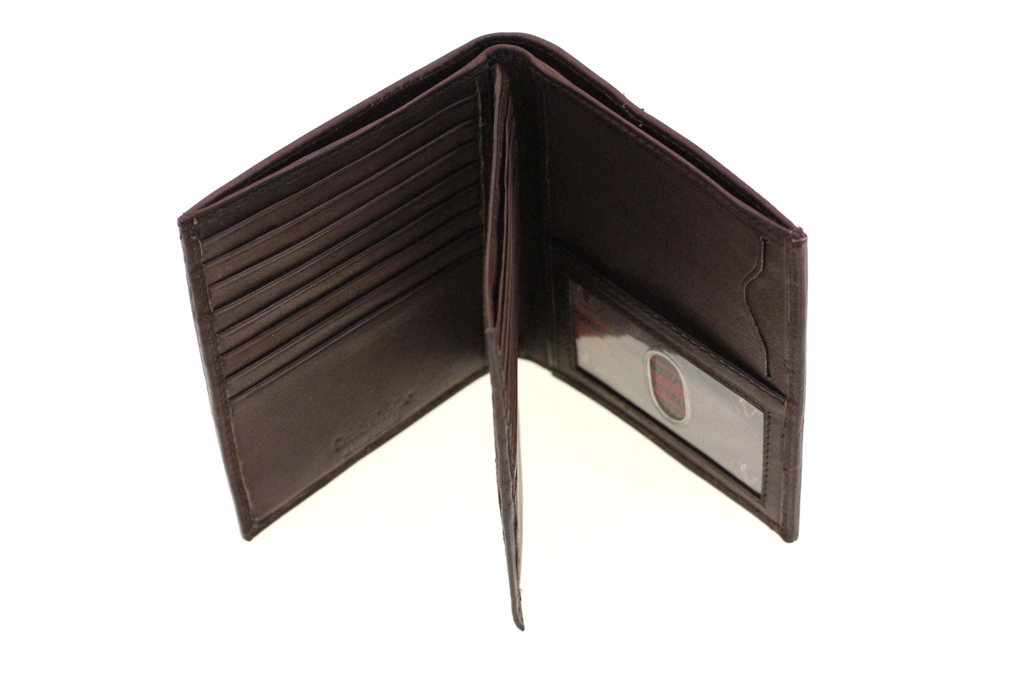Mens Euro Hipster Wallet Genuine Leather Center Flap Picture Window Cowhide New - Image 3