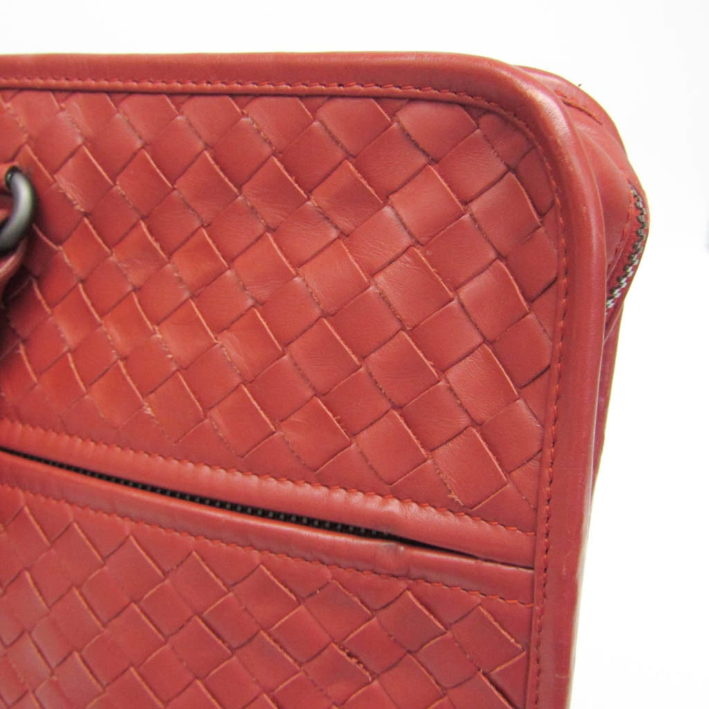 Pre-Owned Bottega Veneta Intrecciato Business Bag Men's Leather Briefcase,Handbag Red Brown - Image 6