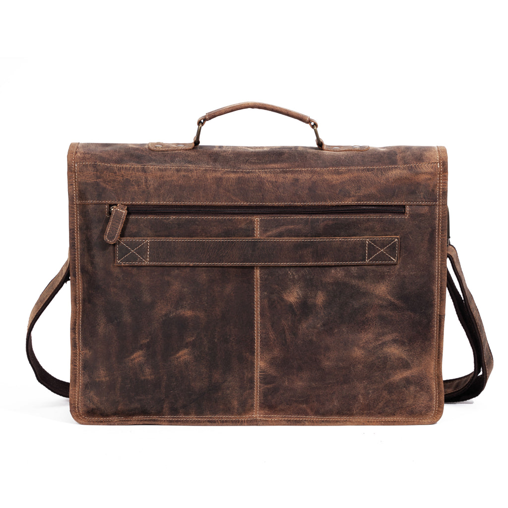 18-Inch Leather Laptop Messenger Bag for Men & Women  Vintage Office Briefcase Satchel with Shoulder Strap for Work & Travel - Image 6