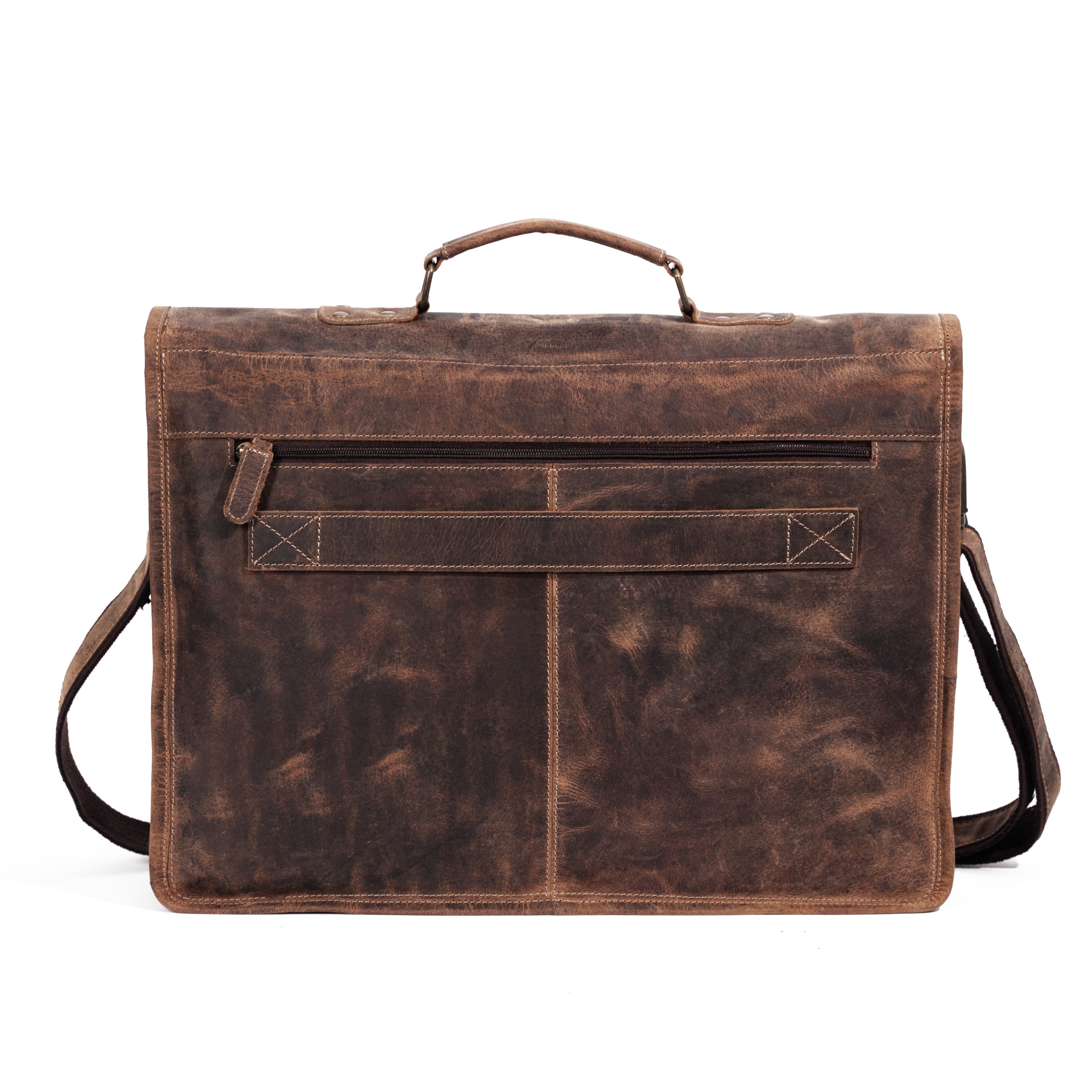 18-Inch Leather Laptop Messenger Bag for Men & Women  Vintage Office Briefcase Satchel with Shoulder Strap for Work & Travel - Image 6