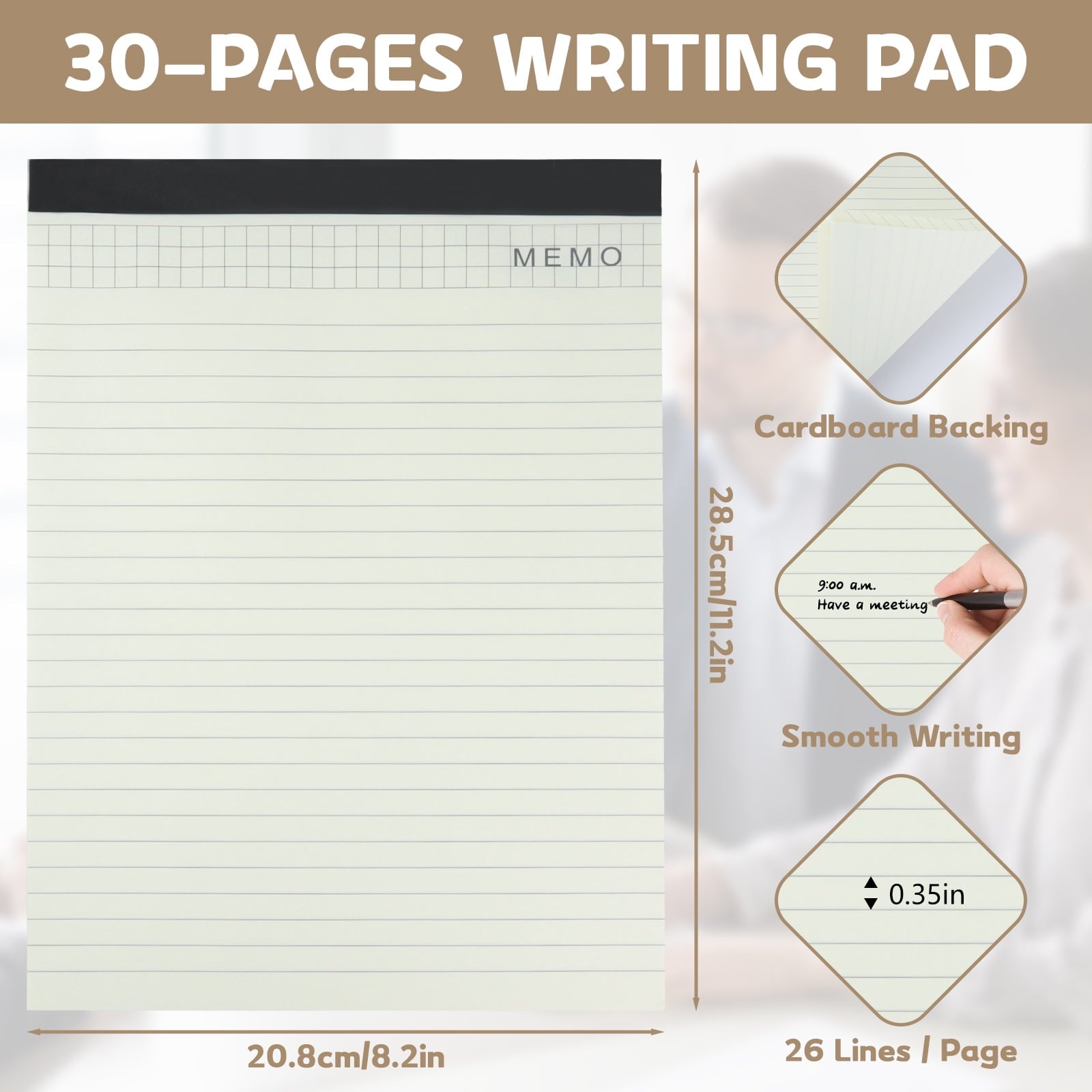 with Memo, Legal Resume Folder for Interview, Faux Leather Padfolio for Men Women Strap, Business Binders for Documen... - Image 5