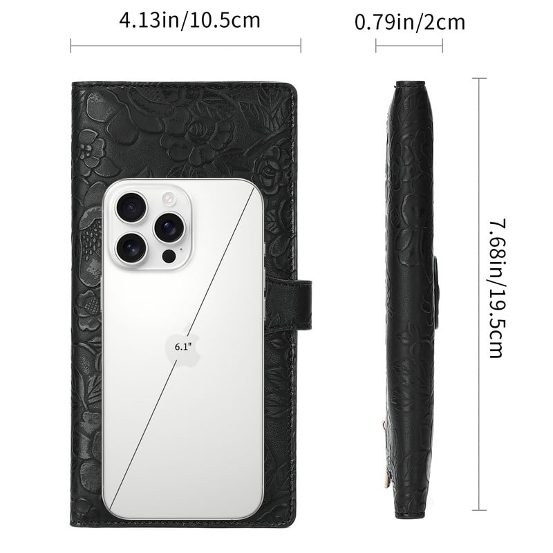 Womens Wallet Slim Thin RFID Blocking Ladies Card Holder Floral Vegan Leather Long Bifold Clutch with Zipper Pocket - Image 4
