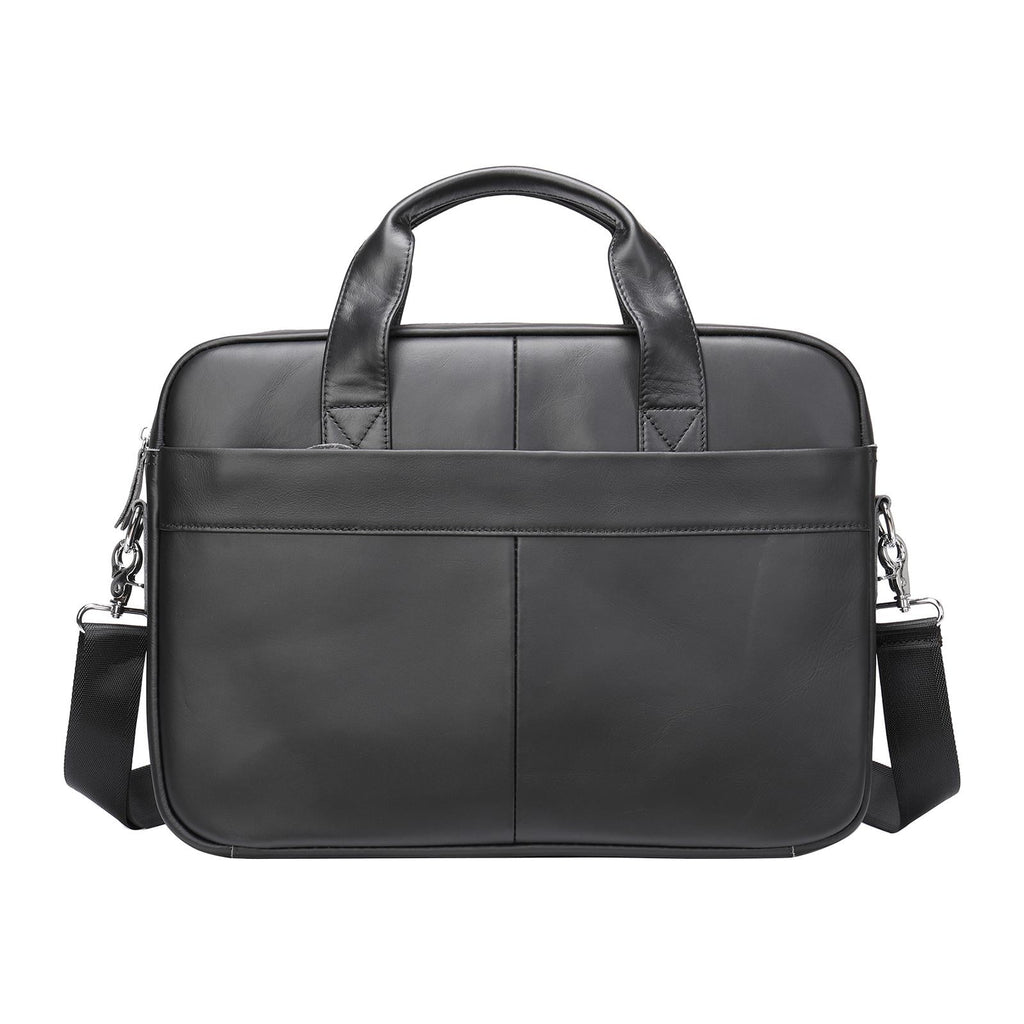 Briefcases for Men Expandable Pocket Messenger Leather Vintage Briefcase Mens Messenger Bag Leather Bag for Computer Travel Office Men Black - Image 2