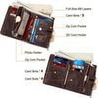 Estrela Men's Wallet RFID Protection Men's Leather Wallet with Chain Double Fold Men's Wallet with Coin Compartment Zip Wallet 16 Card Slots - Image 5