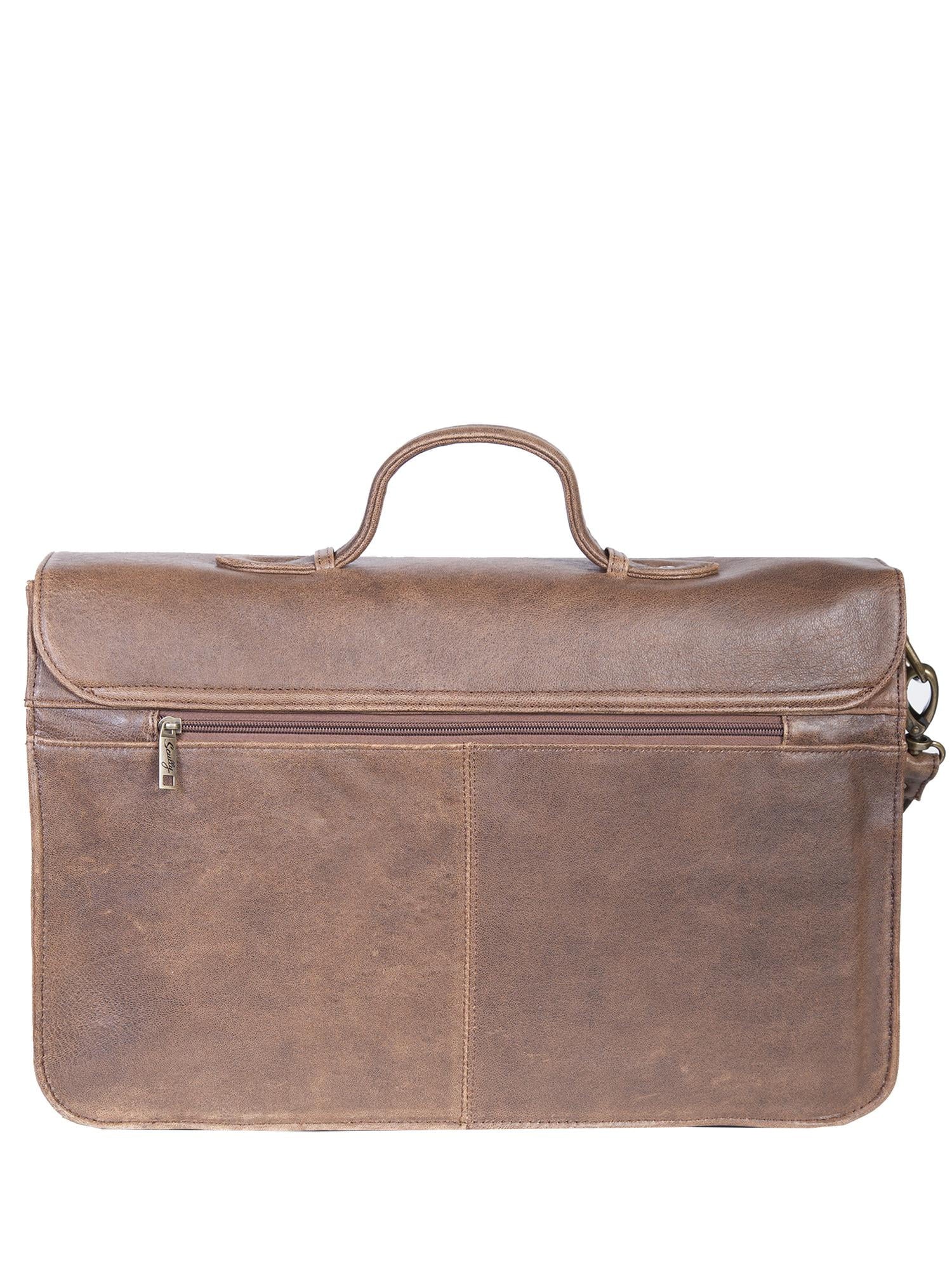 Scully Leather Aerosquadron Front Flap Briefcase with Buckles (Men's) - Image 2