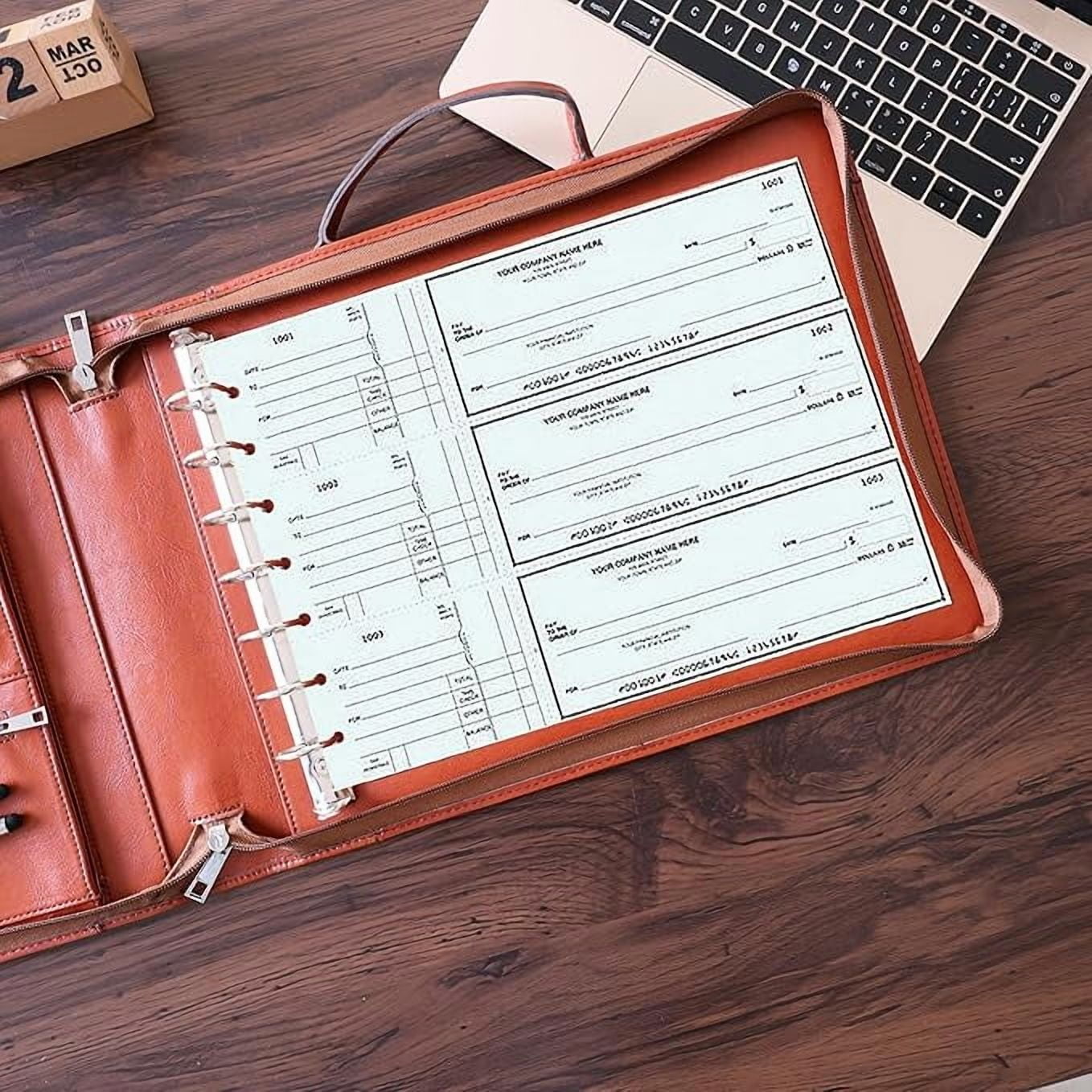 Personalized Vegan Leather Portfolio, Padfolio with Zipper, A4 Letter Size Notepad Organizer Folders, Retro Business ... - Image 3