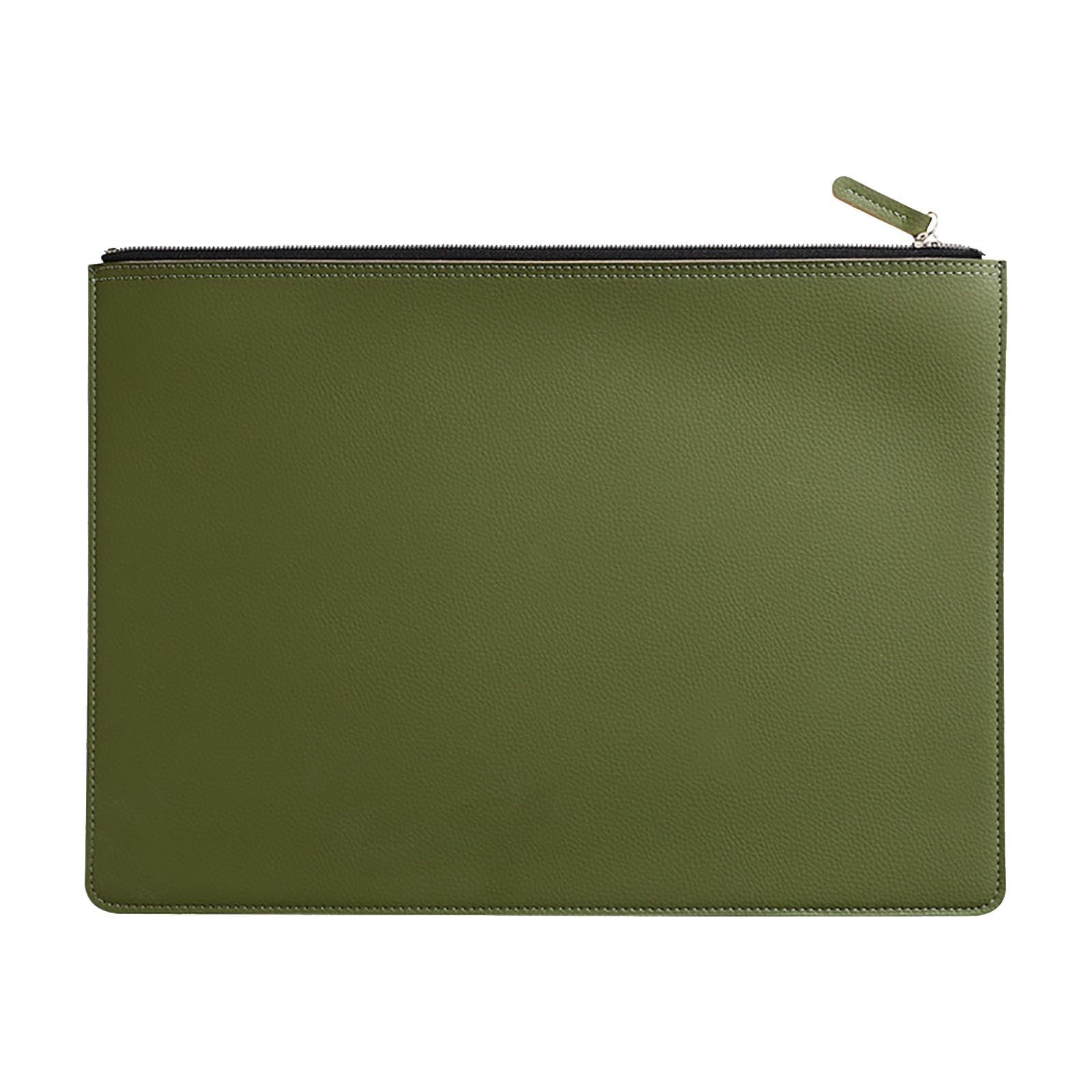 High-End Feel Briefcase for Men and Women, Waterproof Policy Folder Storage for Business Meetings and Travel, Green - Image 2