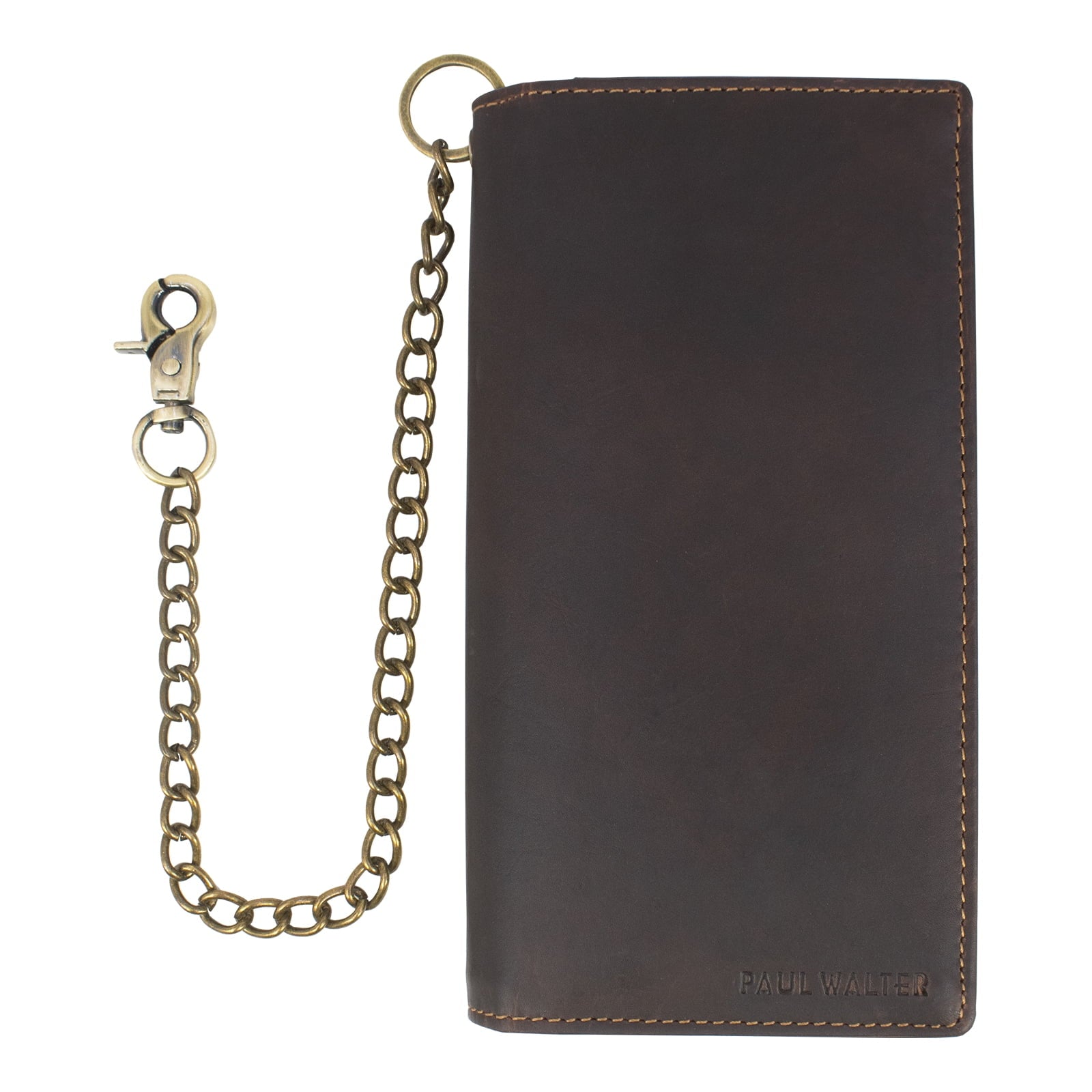 Vintage Leather RFID Blocking Men's Biker, Trucker Chain Bifold Wallet - Image 2