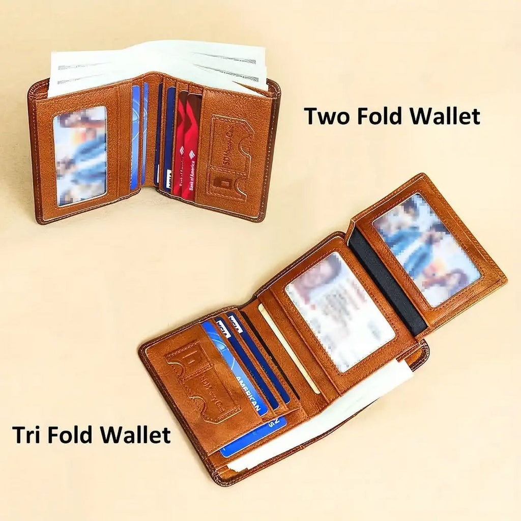 Genuine Leather Rfid Wallets for Men Vintage Thin Short Multi-Function Card Holder, Brown - Image 3