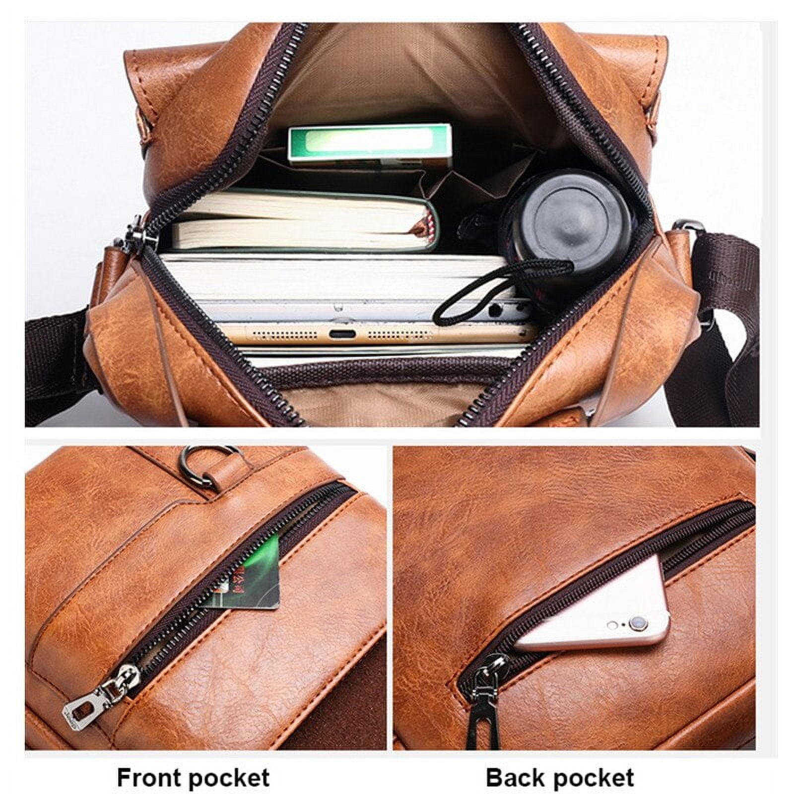 Men Leather Shoulder Bags Man Business Crossbody Bags For IPAD Air Mini Male Leather Handbag Small Briefcase Men's Messenger Bag - Image 6