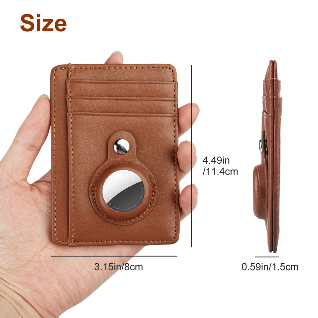 Credit Card Holder Fit for AirTag, Slim RFID Blocking Leather Wallet with 8 Slots and Tracker Slot for Men Women - Image 5