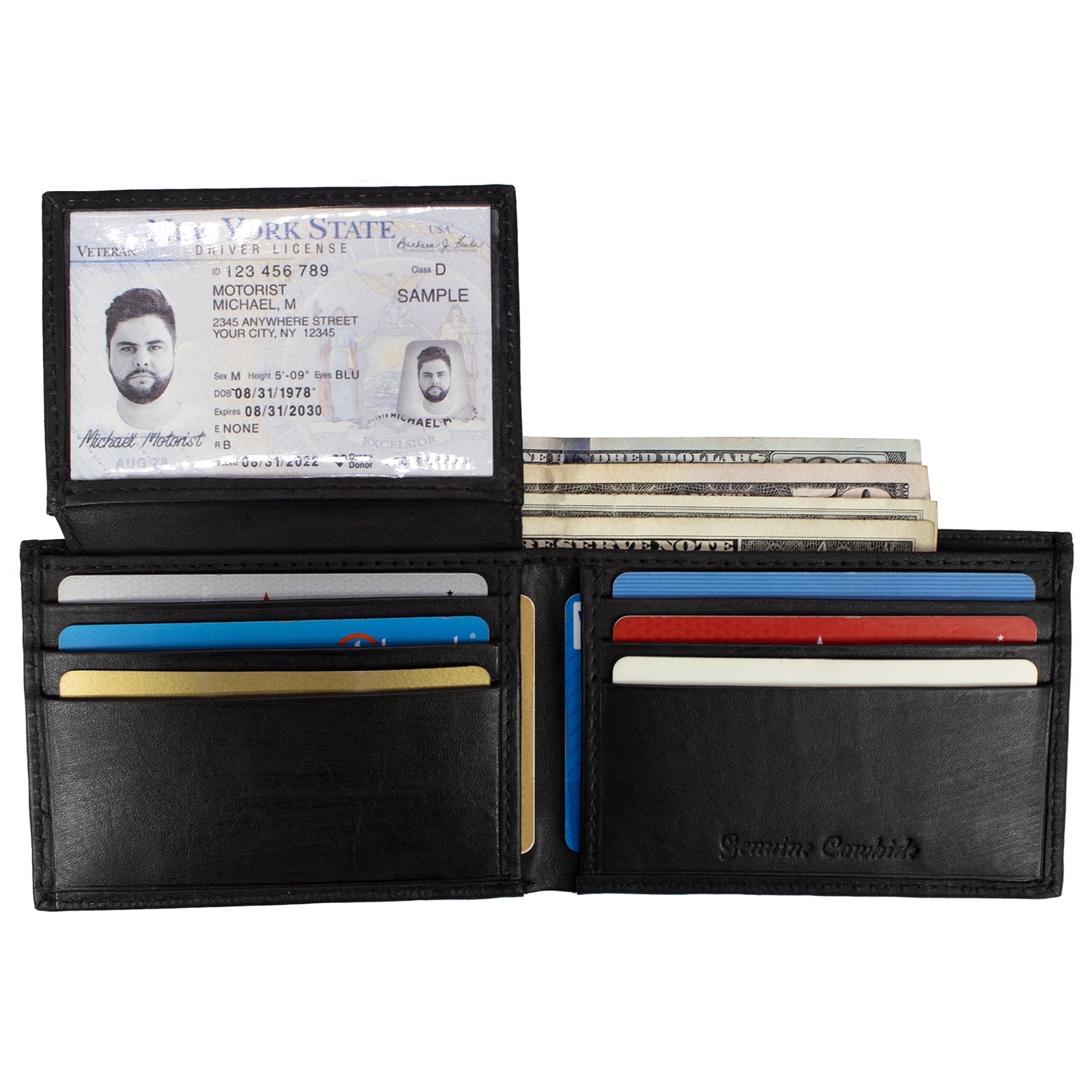 Genuine Leather Minimalist Bifold Wallet For Men, Slim Mens Wallet - Image 3