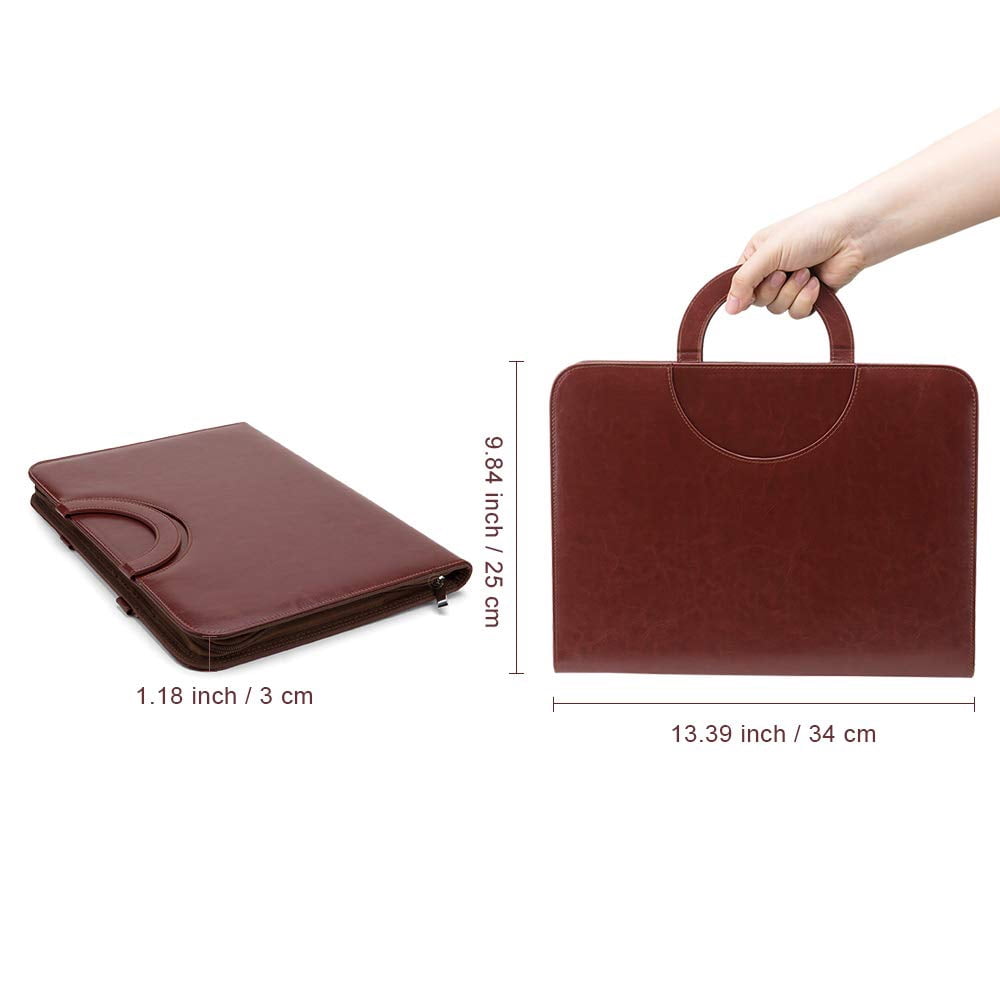 SagaSave A4 Zipped Conference Business Organizer Padfolio Folder Case PU Leather - Image 2
