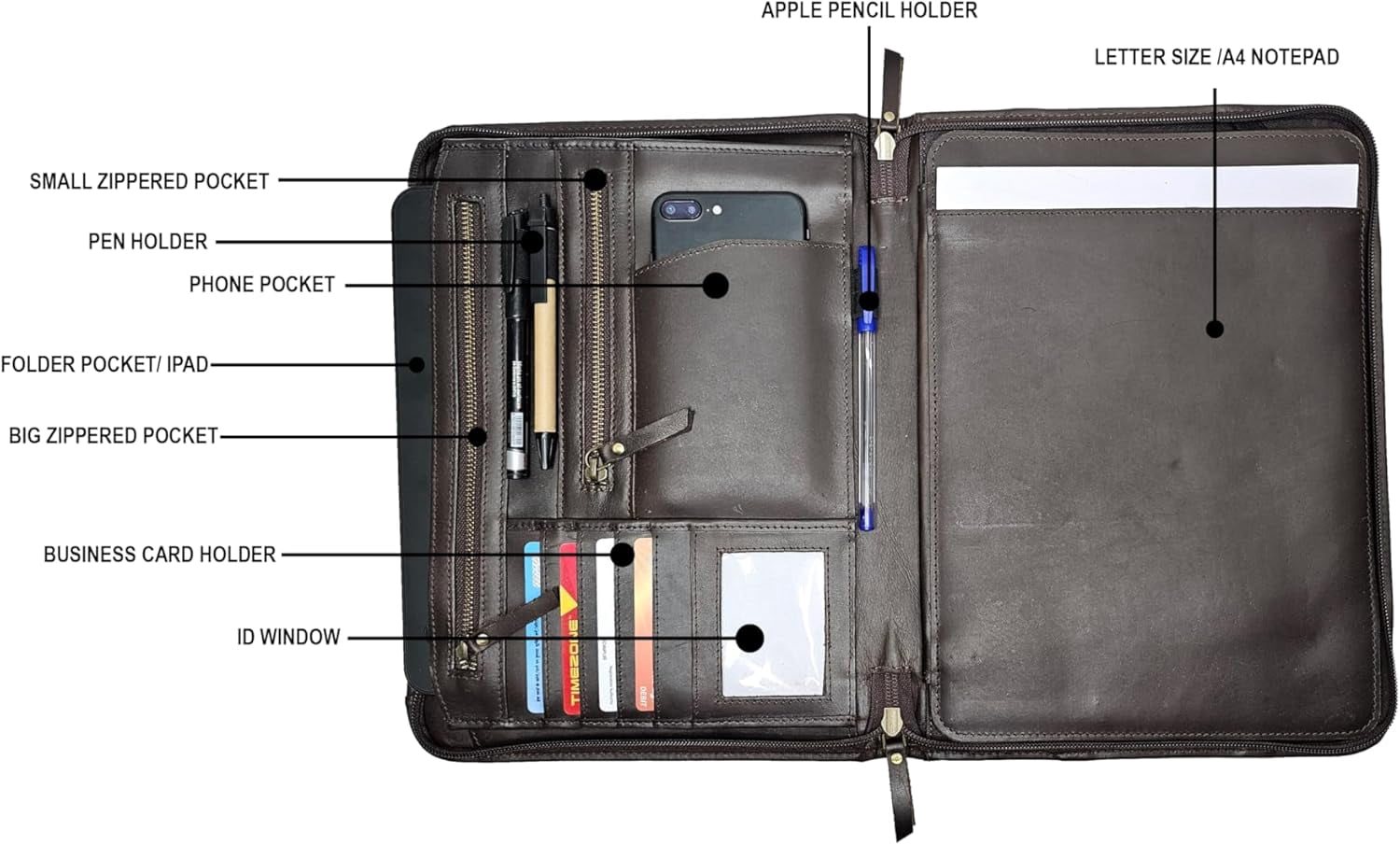 Business Portfolio | Professional Organizer Men & Women | Padfolio with Sleeves for documents & Compatible with pro 1... - Image 4