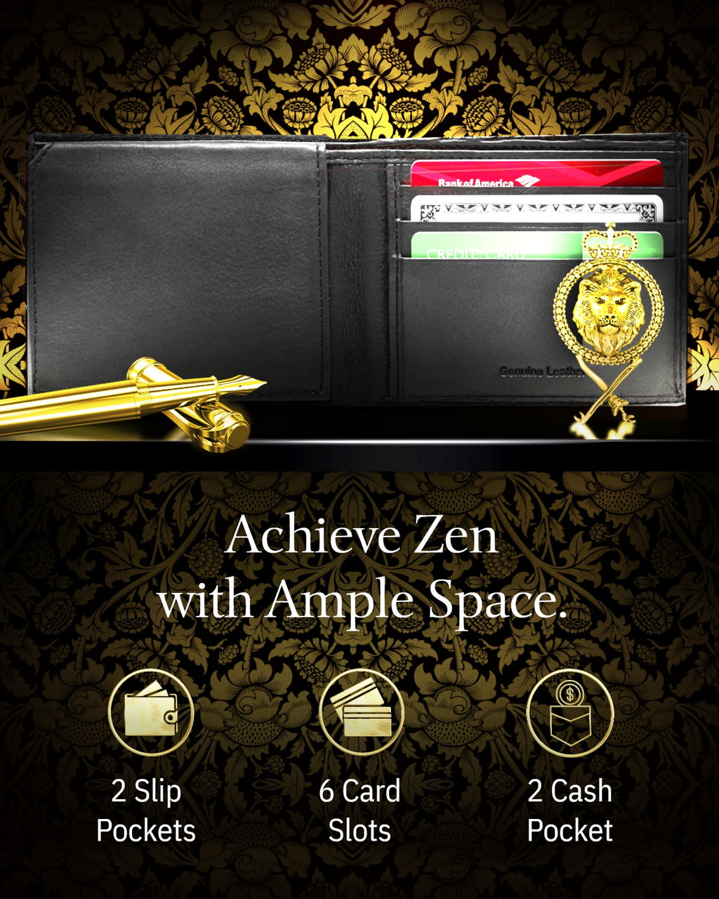 Slim Bifold Wallets for Men RFID - Front Pocket Leather Small Mens Wallet with ID Window Gifts for Men - Image 3