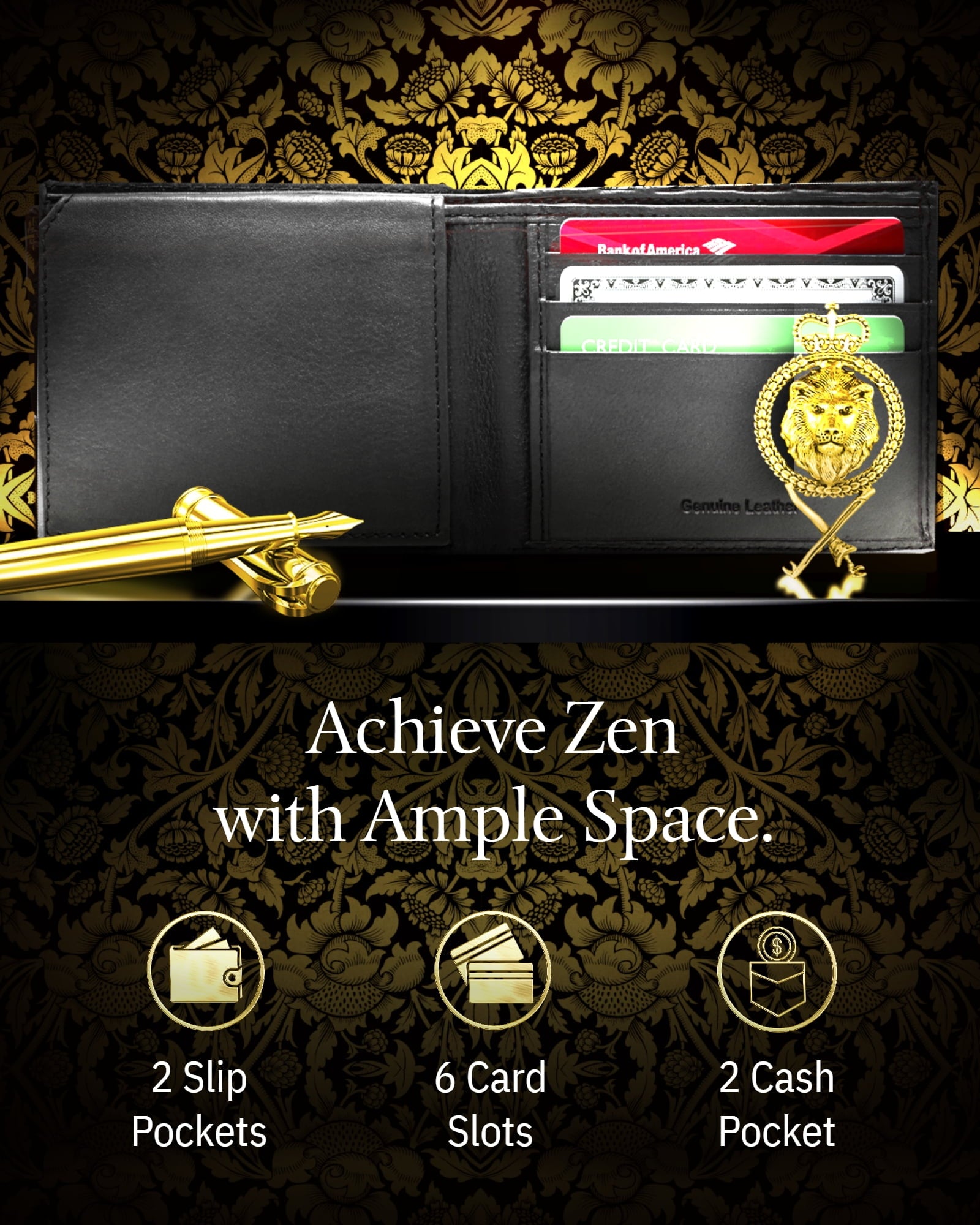 Slim Bifold Wallets for Men RFID - Front Pocket Leather Small Mens Wallet with ID Window Gifts for Men - Image 3