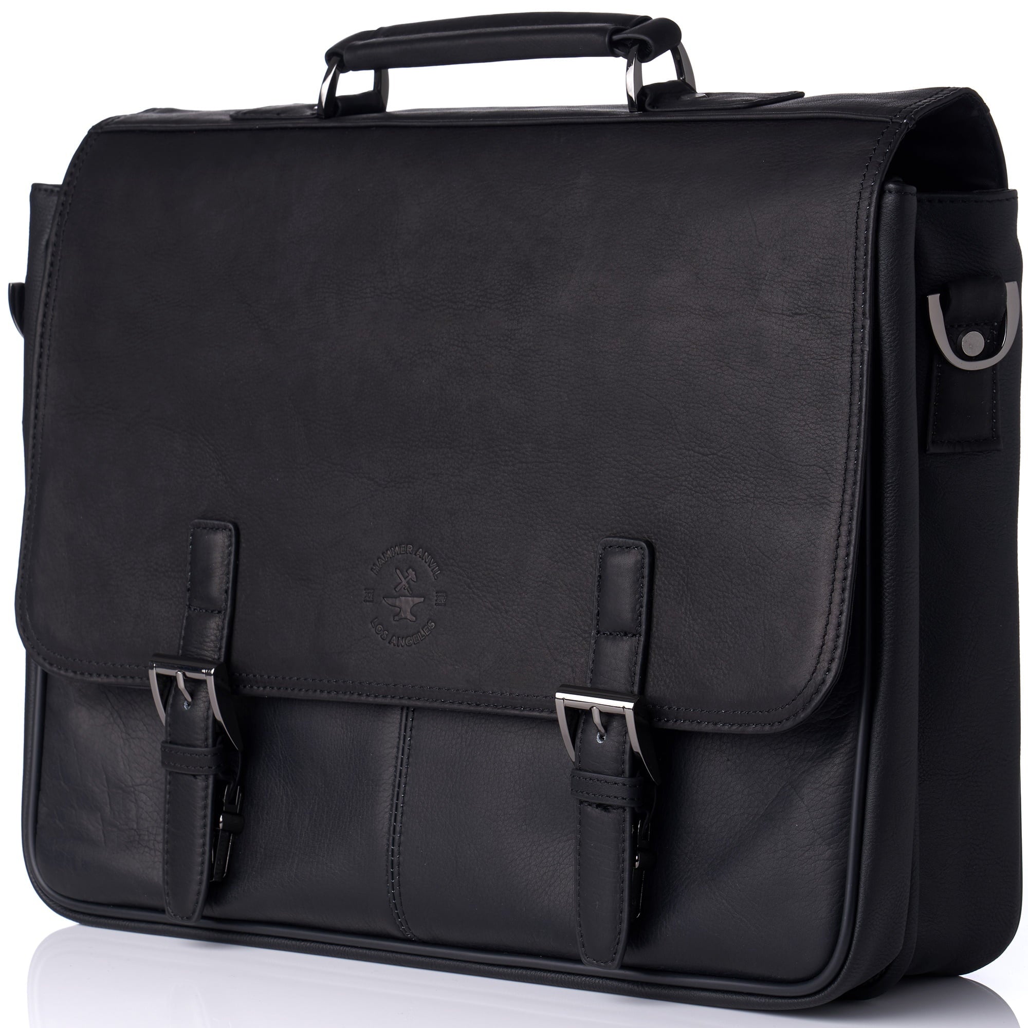 Leather Briefcase up to 15.6” Laptop Case Messenger Bag Portfolio - Image 2