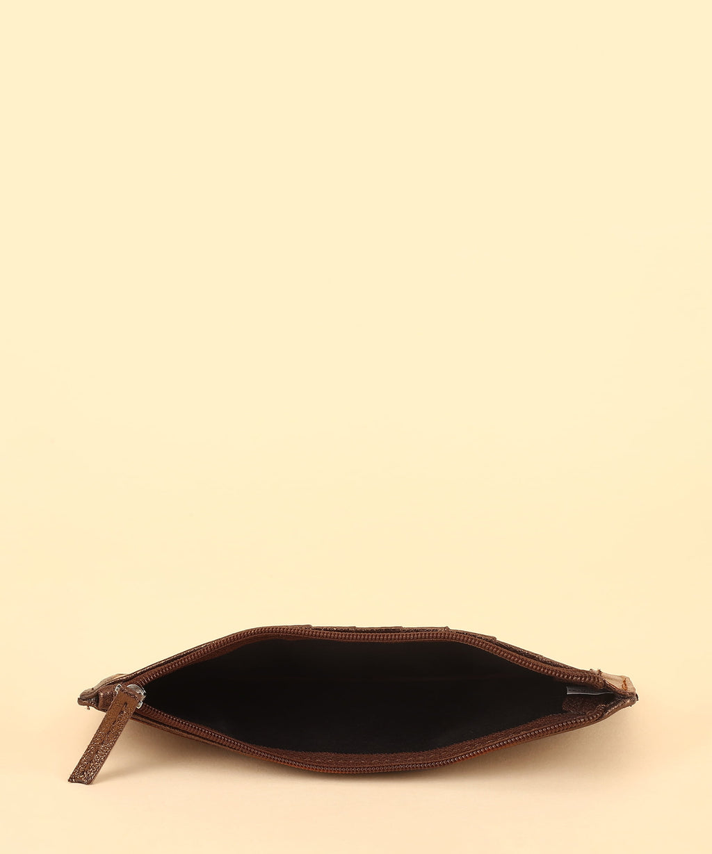 RFID Blocking Women's Wallet Vintage Leather All in One Card Case Holder Slim, Bronze - Image 5
