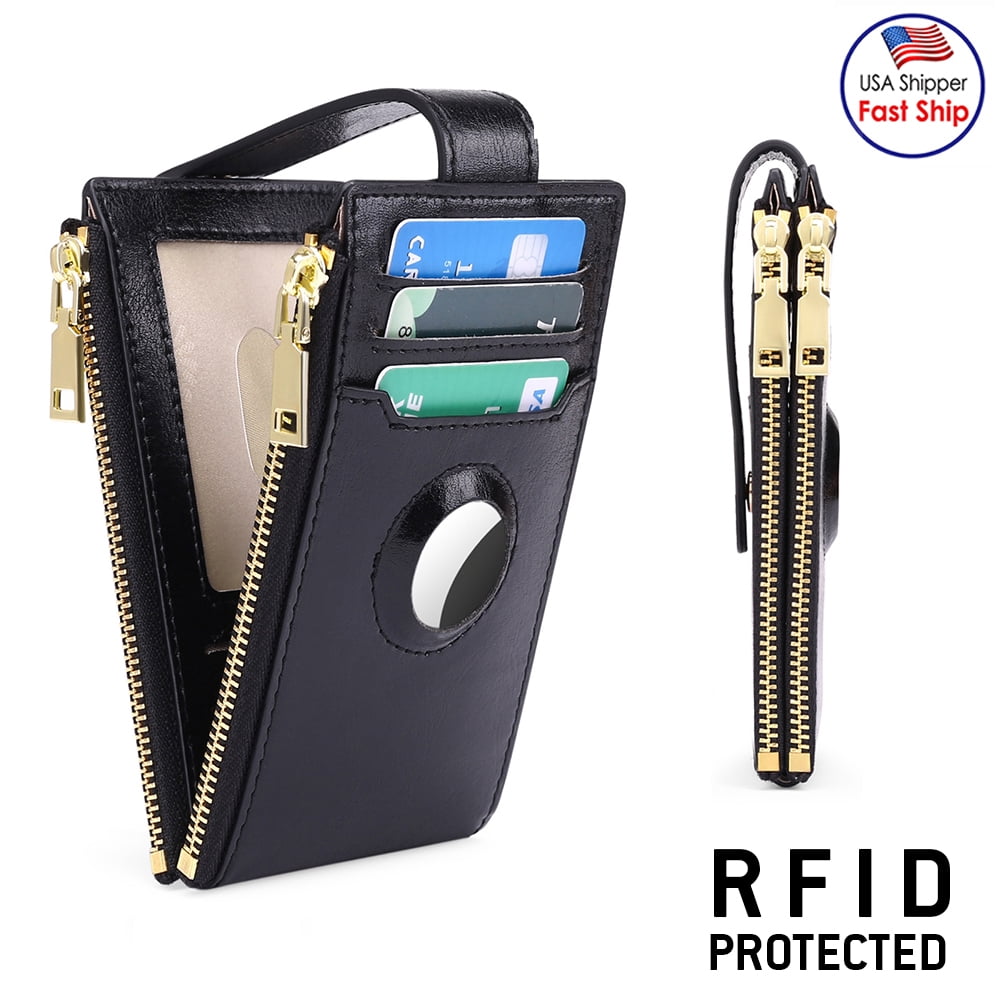 Small Wallet for Women Oil Waxed Slim Leather Purse RFID Blocking Card Holder