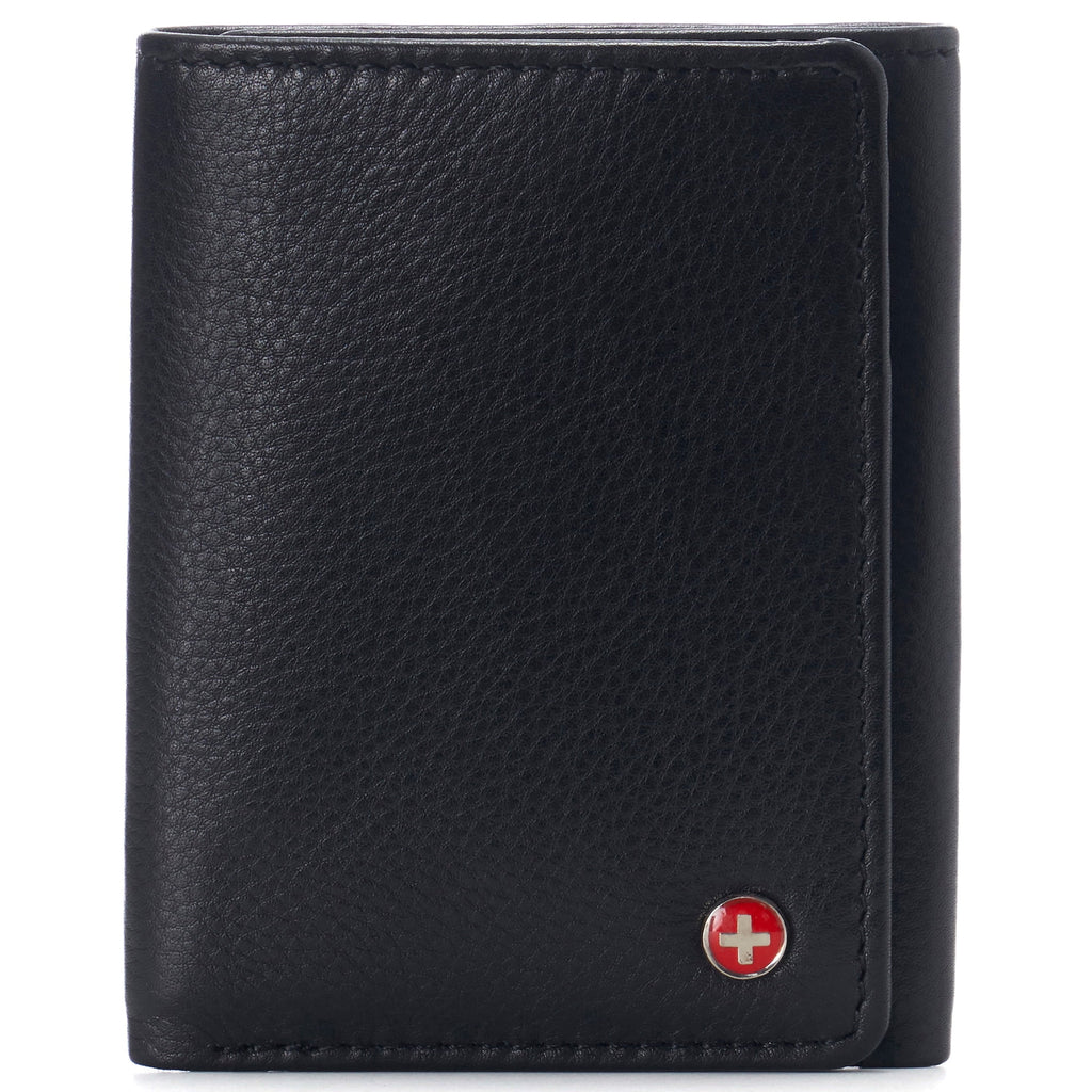 Men's Leon RFID Trifold Pocket Wallet – Genuine Leather Wallet for Men, Slim Design with ID Window & Multiple Card Sl...