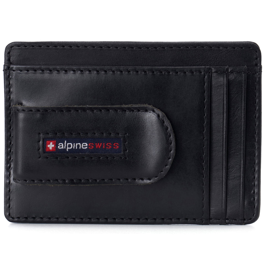 Mens RFID Money Clip Leather Minimalist Wallet Card Case ID Window