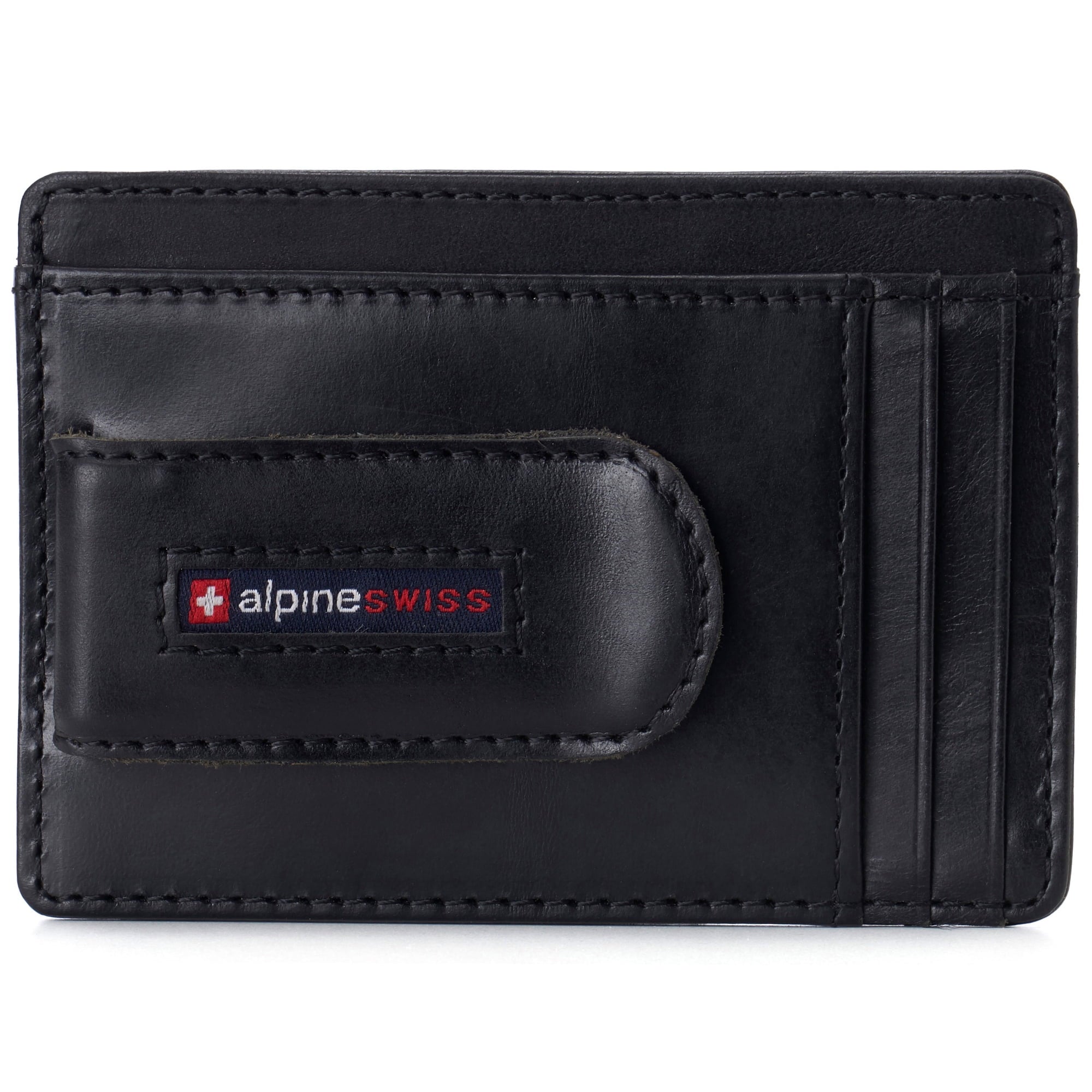 Mens RFID Money Clip Leather Minimalist Wallet Card Case ID Window