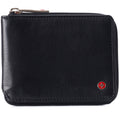 Zipper Bifold Wallet for Men Women RFID Protected Genuine Leather