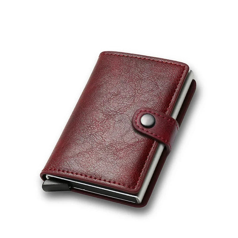 Credit Card Holder Wallets Men PU Leather ID Cardholder Case Luxury Small Slim Thin Smart Minimalist Wallet