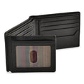 Black Leather Wallet for Men with RFID Blocking - Bifold High Capacity with Side Flip 2 ID Windows and 10 Credit Cards Slots