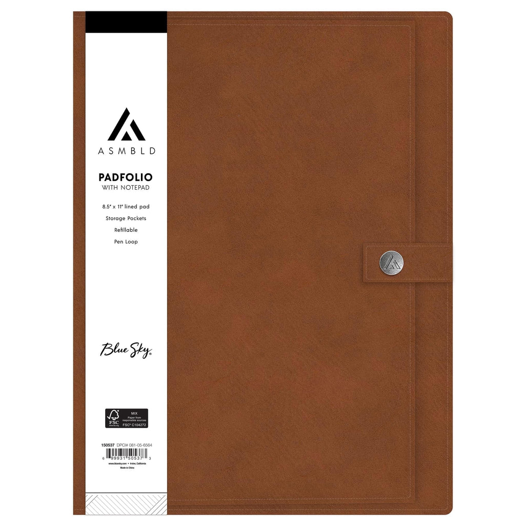 ASMBLD Faux Leather Padfolio, Letter Size, Non-Dated, Professional Portfolio with Notepad, Business Organizer for Mee...