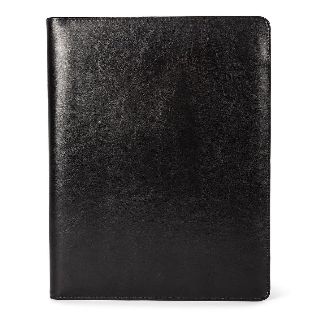 Stebco -BLACK Leather Padfolio, Writing Pad, Black