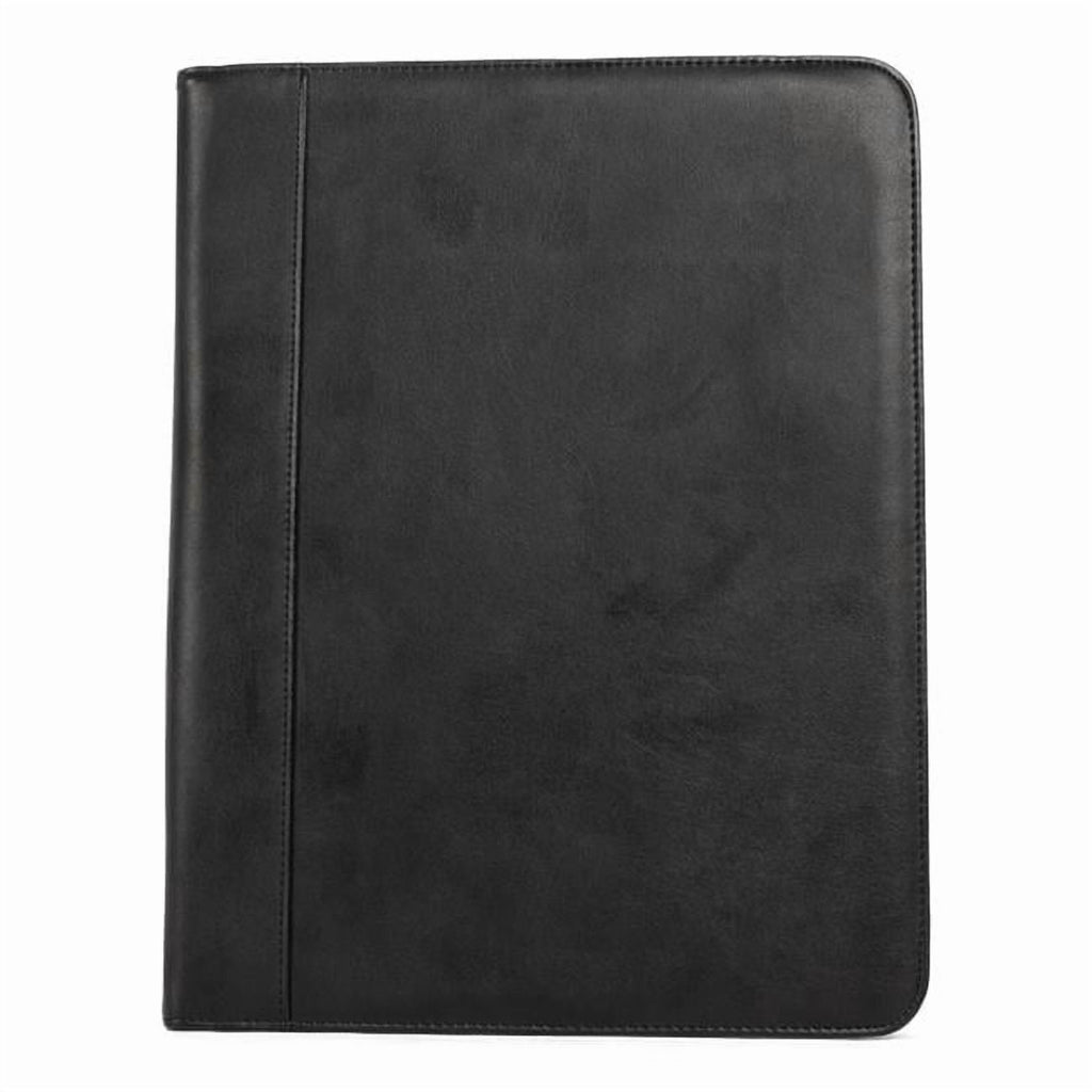 BLACK 9.5 x 13.25 in. Faux-Leather Padfolio with Solar Calculator, Black