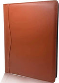 (Brown) Leather Portfolio Folder Padfolio Business Padfolio Organizer Document