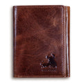 Best Leather Men's RFID Trifold Wallet with ID Great Outdoor Wallet Forest Brown