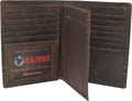 Men's Hipster Bifold RFID Blocking Vintage Leather Multi-Card ID Holder European Wallet for Men Brown Logo
