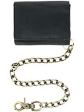 RFID Vintage Leather Trifold Chain Wallet (Men)
