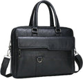 Classic Leather Handbag Briefcase for Men, Business Shoulder Messenger Bag Laptop Bag Attache Case, Fits 15.7 Inch La...