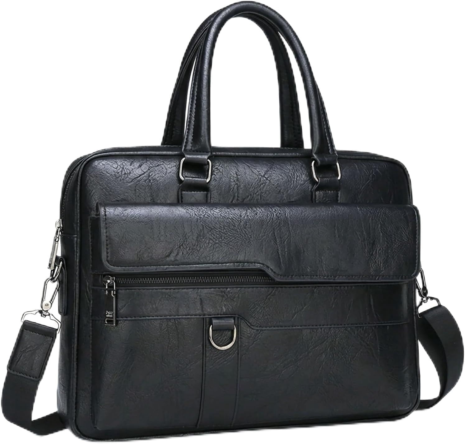 Classic Leather Handbag Briefcase for Men, Business Shoulder Messenger Bag Laptop Bag Attache Case, Fits 15.7 Inch La...